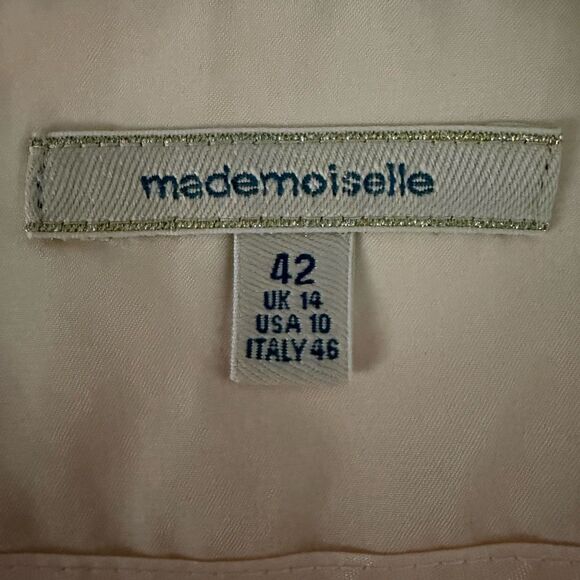 Mademoiselle Pink Floral Long Sleeve Blazer Jacket Size 10 Lined Studded - Picture 7 of 7